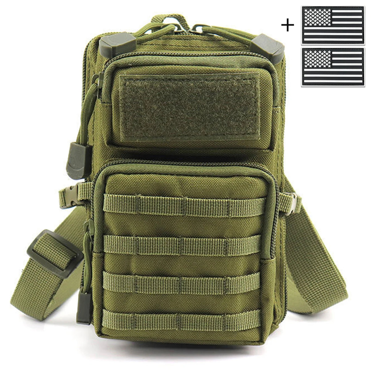 MOLLE accessory waist bag, suitable for crossbody and handheld storage, equipped with buckle straps and layered design