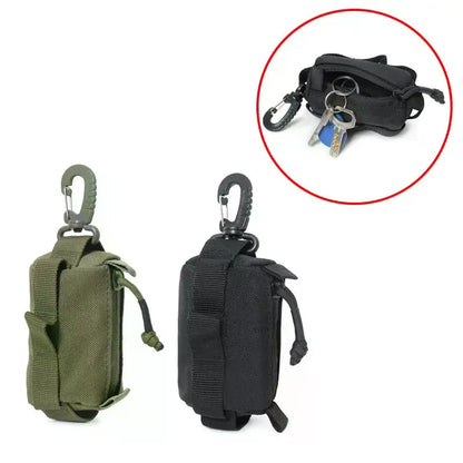 Outdoor Buckle Bag EDC Pouch Zipper Key Holder Pocket Portable Wallet for Small Tools Travel Gear