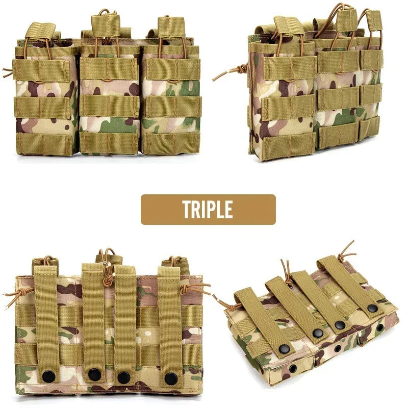 1000D Tactical Magazine Pouch Double/Triple/Quadruple Mag Pouch Training Ak 7.62/5.56mm M4 Ar Rifle Hunting Accessories