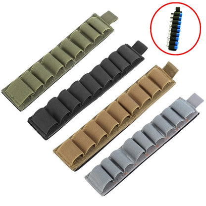 Tactical 6/9 Rounds Ammo Pouch 12/20GA Cartridge Shotgun Buttstock Shell Holder Magic Hook&Loop Rifle Bullet Cartridge Holder