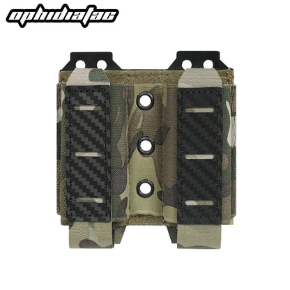 OPHIDIANTAC  Mag Pouch 9mm Double Mag Carrier Carbon Fiber MOLLE Pouch