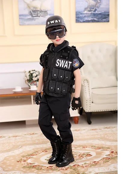 2026 Halloween Hunting Military Tactical Army Vest Kids Airsoft Gear Combat Armor Uniform Boy Girl Swat Police Outdoor