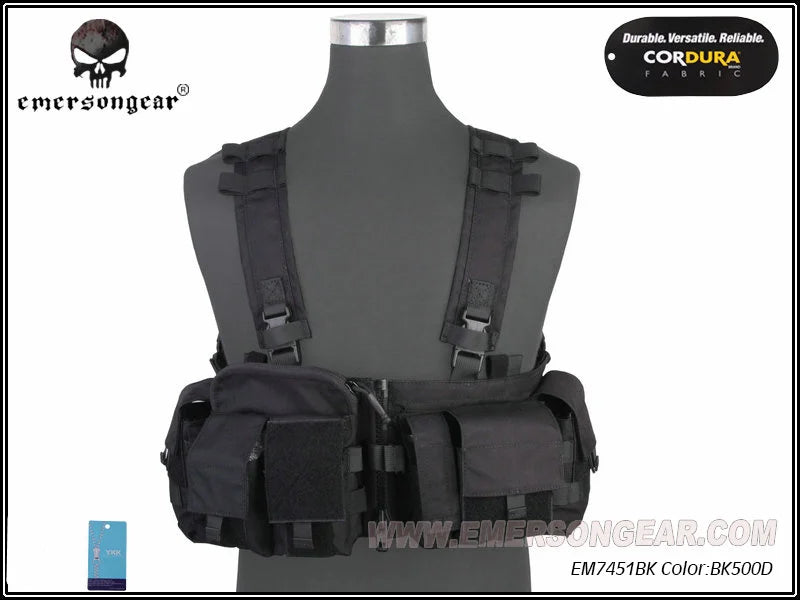 Emerson Tactical MF Style UW Gen V Split Front Chest Rig Lightweight Detachable W Zipper Buckle