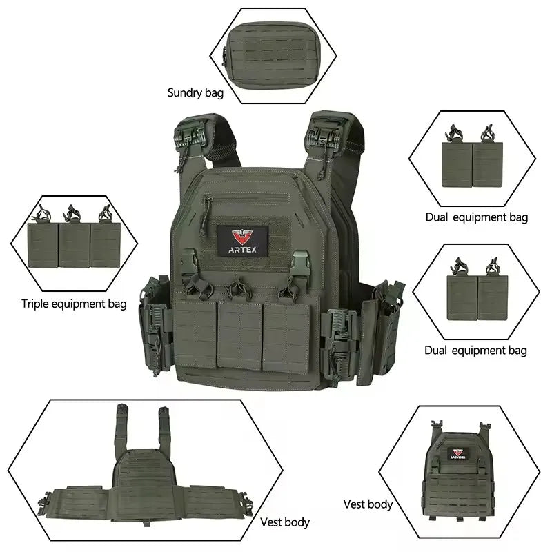 Tactical Vest Outdoor Hunting Plate Carrier Protective Adjustable Vest Airsoft Carrier Combat Equipment