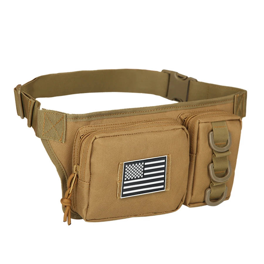 Multifunctional Waist Bag   Outdoor-grade High-Density Wear-Resistant Fabric   D-ring for Mounting   Hidden Zippered Pocket