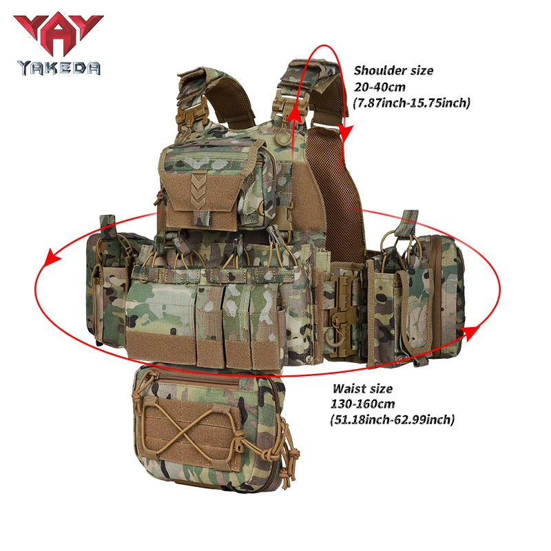 Yakeda Colete Tatical Vest 1000D CP Chaleco Tactico Weighted Plate Carrier Tactical Vests Tactical Equipment Personal Defense