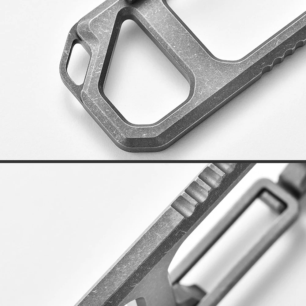 Titanium Alloy Simple Keychain Multi Functional Buckle EDC Outdoor Tool Keyring