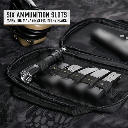 Outdoor sports pistol storage bag, magazine storage bag, pistol bag concealed carrying cushion holster with magazine storage slo