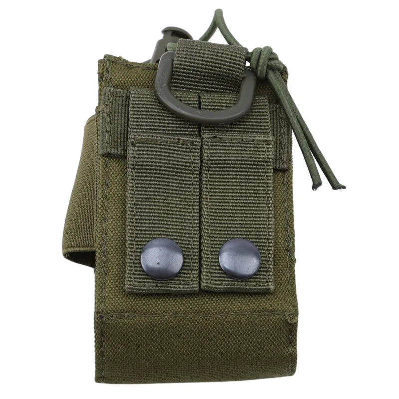 Nylon Talkie Case Adjustable Walkie Talkie Bag Molle Two Way Radio Holster Pouch Tactical Hunting Interphone Hanging Bag