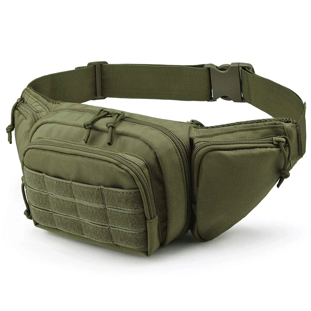 Tactical Fanny Pack Gun Holster Concealed Carry Pistol Waist Bag Molle EDC Pouch for Running Hiking Cycling Camping Outdoor Bag