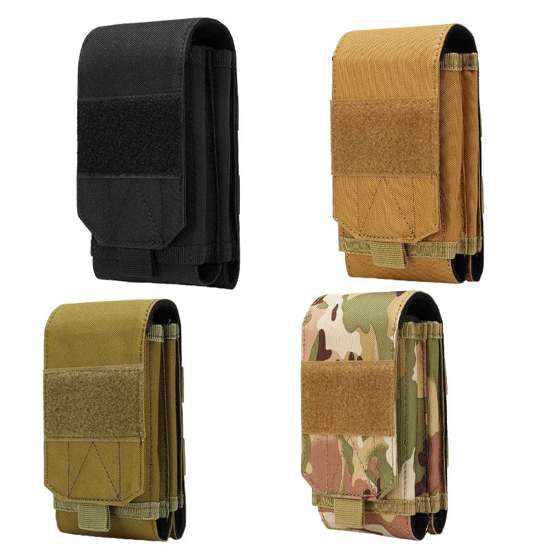 Tactical 7inch Waist Phone Pouch Double Molle Sytsem Cellephone Bag Outdoor Cigarette Pouch Key Outdoor Tool Accessory Bag