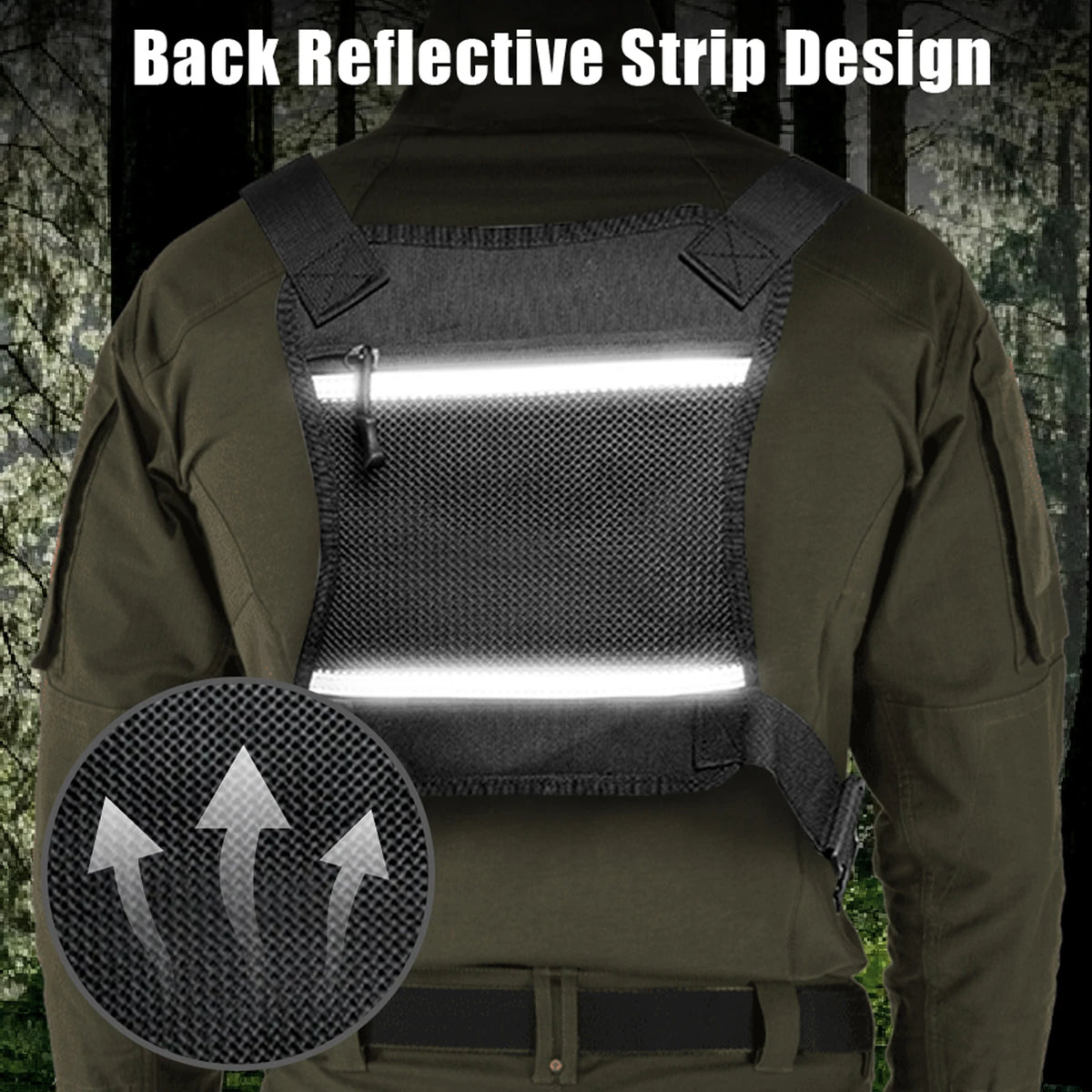 Tactical Vest Chest Bag Triple Magazine Pouch Molle Anti Theft EDC Chest Rig Bag Hunting Camping Hiking Cycling Run Men Women
