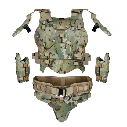 Tactical Armor MOLLE Modular 3D Hunting Protective Vest Suit for Paintball Shooting,CS Wargame,Cosplay,Dancing Party Prop