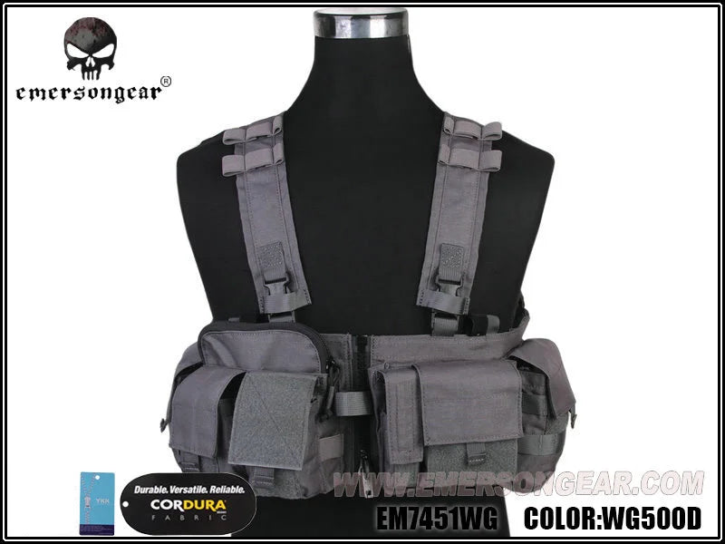 Emerson Tactical MF Style UW Gen V Split Front Chest Rig Lightweight Detachable W Zipper Buckle