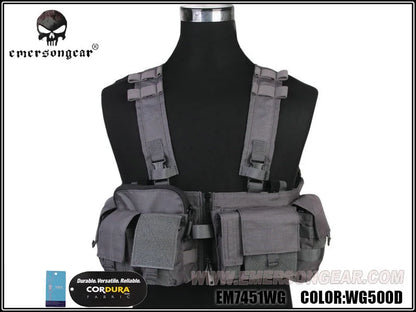 Emerson Tactical MF Style UW Gen V Split Front Chest Rig Lightweight Detachable W Zipper Buckle