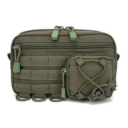 Tactical EDC Molle Waist Bag Utility Belt Pouch with D Ring Patch Panel and Bungee Cord for Hunting Camping Hiking Outdoor Sport
