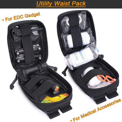 Tactical Small Molle Admin Pouch EDC Utility Duty Belt Pouch Gadget Waist Pack Medical Organizer Bag Wallet Purse