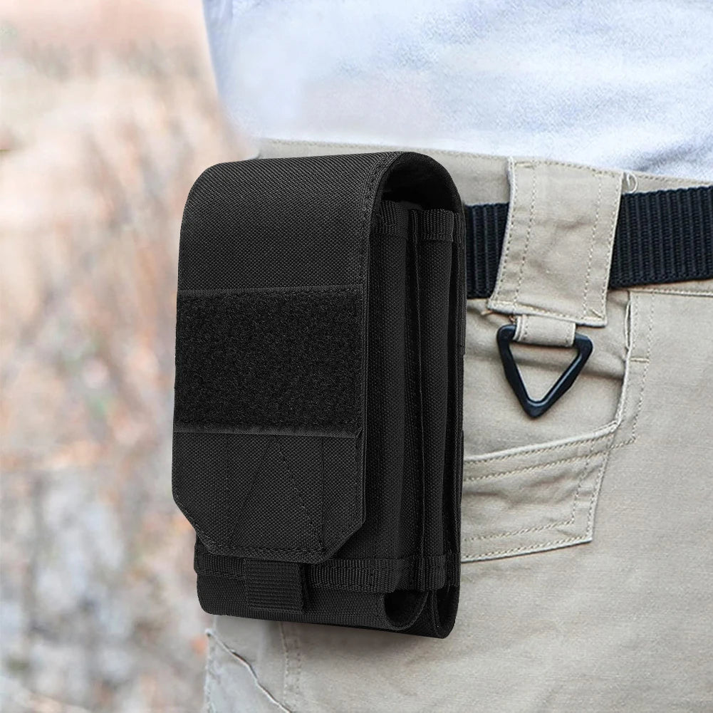 Molle Double Layered Cell Phone Pouch Waist Bag Tactical EDC Pouch Holder Outdoor Hiking Accessories Camping Mobile Phone Pack