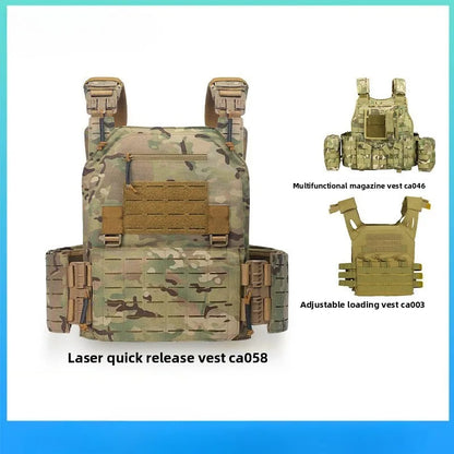 Quick Release Tactical Combat Vest Oxford Breathable Multi-Pocket Military Training Vest Soft Lightweight for Airsoft Paintball
