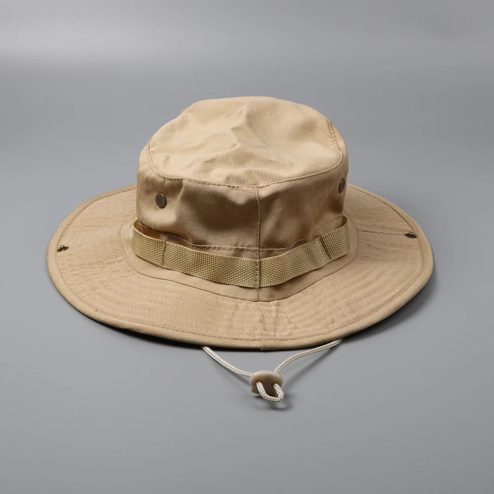 Camouflage Tactical Boonie Hats Camping Climbing Bucket Sniper Hat Men Outdoor Fishing Hiking Cap Sun Protective Boonie Caps