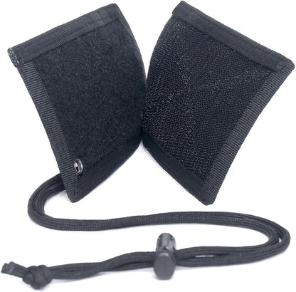 Tactical ID Card Holder Hook Loop Patch Tour Guide Badge Holders Outdoor Travel Pouch Pen Purse and Nylon Lanyard