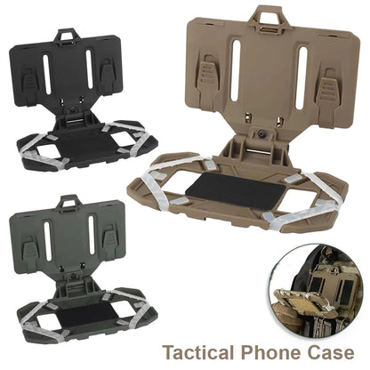 Vest Phone Holder Carrier For Molle Navigation Phone Board Quick Access Folding Holder Mount Tactical Vest Chest Bracket