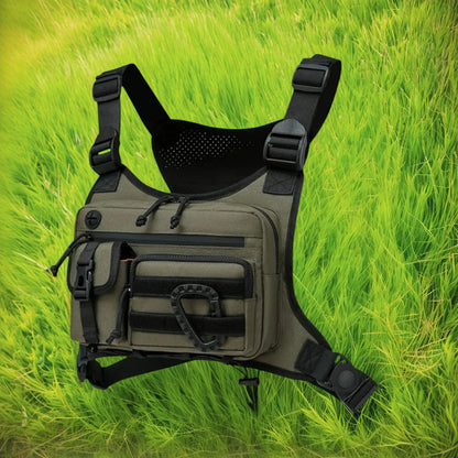 Outdoor Cycling Chest Bag Large Capacity Trendy Functional Backpack Multi Pocket Multifunctional Vest Chest Bag Work Backpack