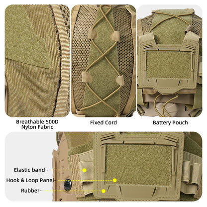 BOOIU Tactical Helmet Cloth with Battery Pouch for Helmet Outdoor Sport Hunting 500D Nylon CS Airsoft Helmet Cover Battery Pack