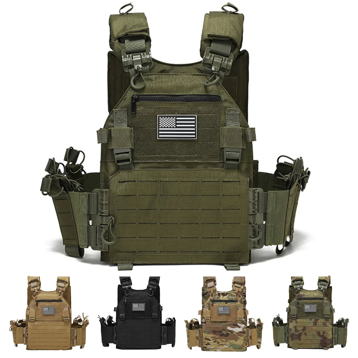 VL Quick release hunting vest with chest zipper anti-theft bag MOLLE modular expansion breathable elastic vest
