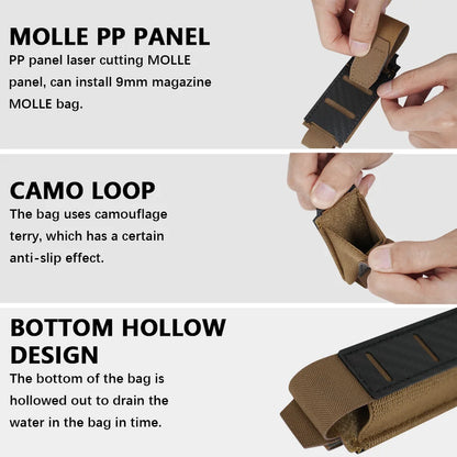 OPHIDIAN 9mm Carbon Fiber Magazine Pouch Single Magazine Carrier MOLLE Pouch