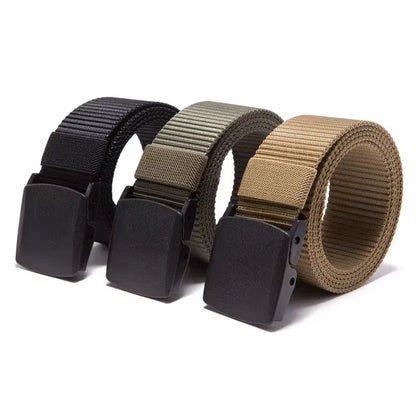 Automatic Buckle Nylon Belt, Fashionable MEN'S Canvas Outdoor Belt, Hunting and Hiking Tools, Hunting Clothing Accessories 1pcs
