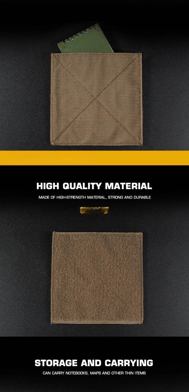 Outdoor Storage Bag With Hook And Loop Velvet Tape Interlayer For Storing Laptops Maps Thin Items Storage bag