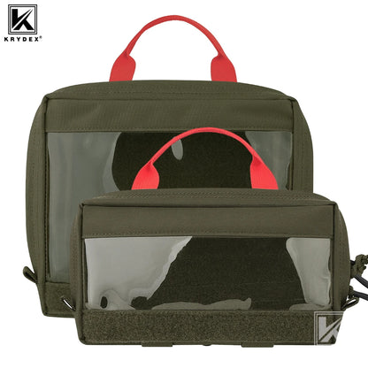 KRYDEX Tactical Clear Top Insert Pouch Large/Small Bag for D3 Backpack Organizer Camping Travel Survival Medical Storage Bag