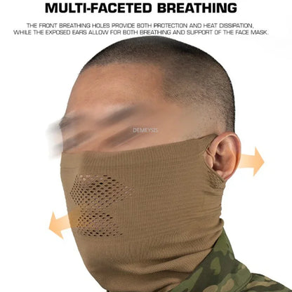 Tactical Steel Mesh Face Mask Breathable Knit Neck Gaiter for Wargame Cosplay Shooting Outdoor Combat Training Gear