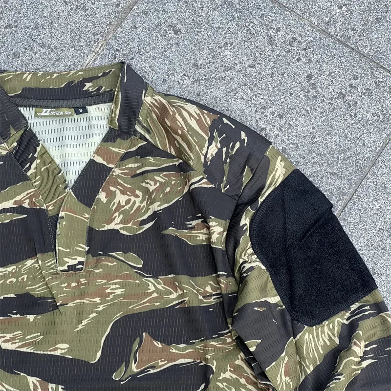 Camo Velocity Style Rugby Shirt Quick Dry Tactical Long Sleeve T-shirt CAG Love