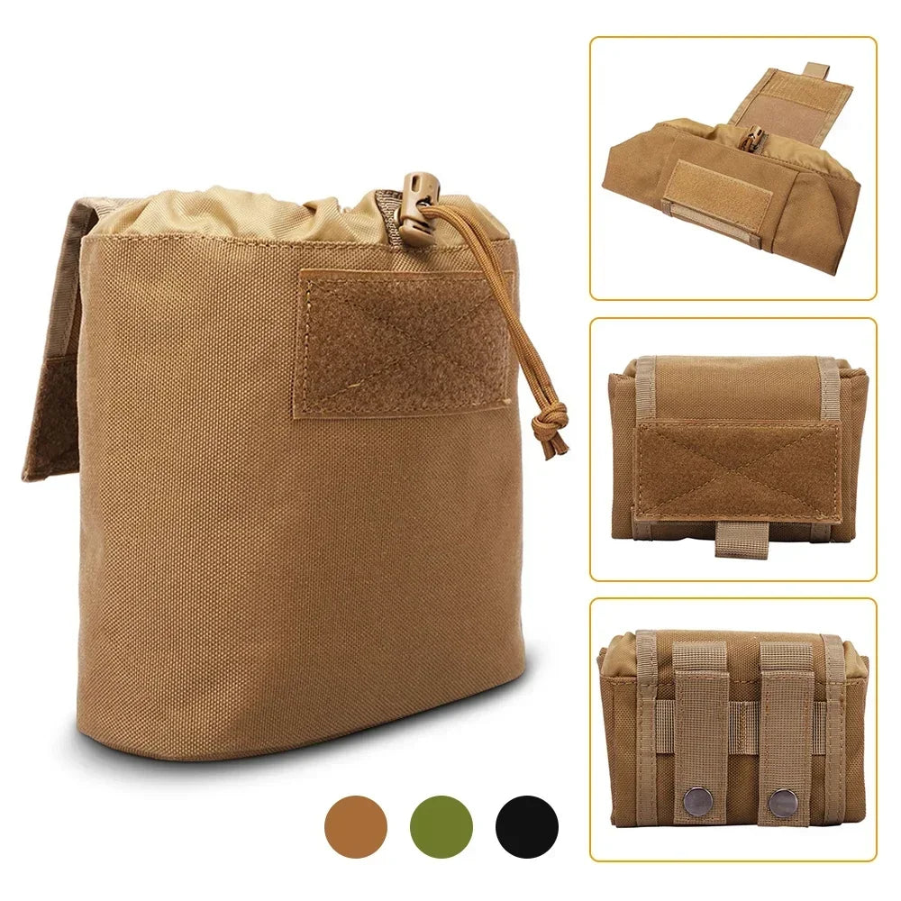 Foldable Molle Magazine Dump Drop Pouch Ammo Mag Holder Folding Outdoor Camping Hiking Hunting Accessories EDC Tool Waist Bag
