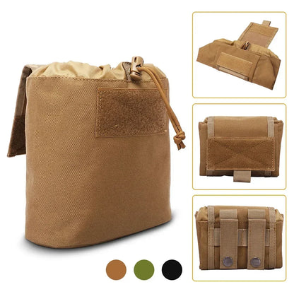 Foldable Molle Magazine Dump Drop Pouch Ammo Mag Holder Folding Outdoor Camping Hiking Hunting Accessories EDC Tool Waist Bag