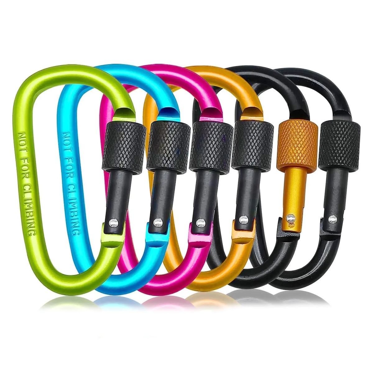 5pcs Carabiner With Lock Set Aluminium Alloy Tourist Hooks Fishing Carbin Buckle Caribiner Clip Key Holder Keychain Camping Tool