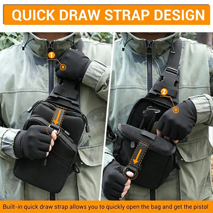 Concealed Carry Gun Bag Pistol Handgun Holster Outdoor Hunting Bag Crossbody Shoulder Pouch Chest Bag EDC Tools Storage Pouch