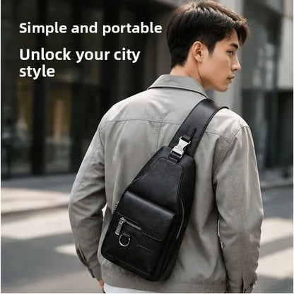 New Men's Chest Bag Fashion High Quality Solid Color Crossbody Bag Advanced Versatile Multi Functional Sports Crossbody bag