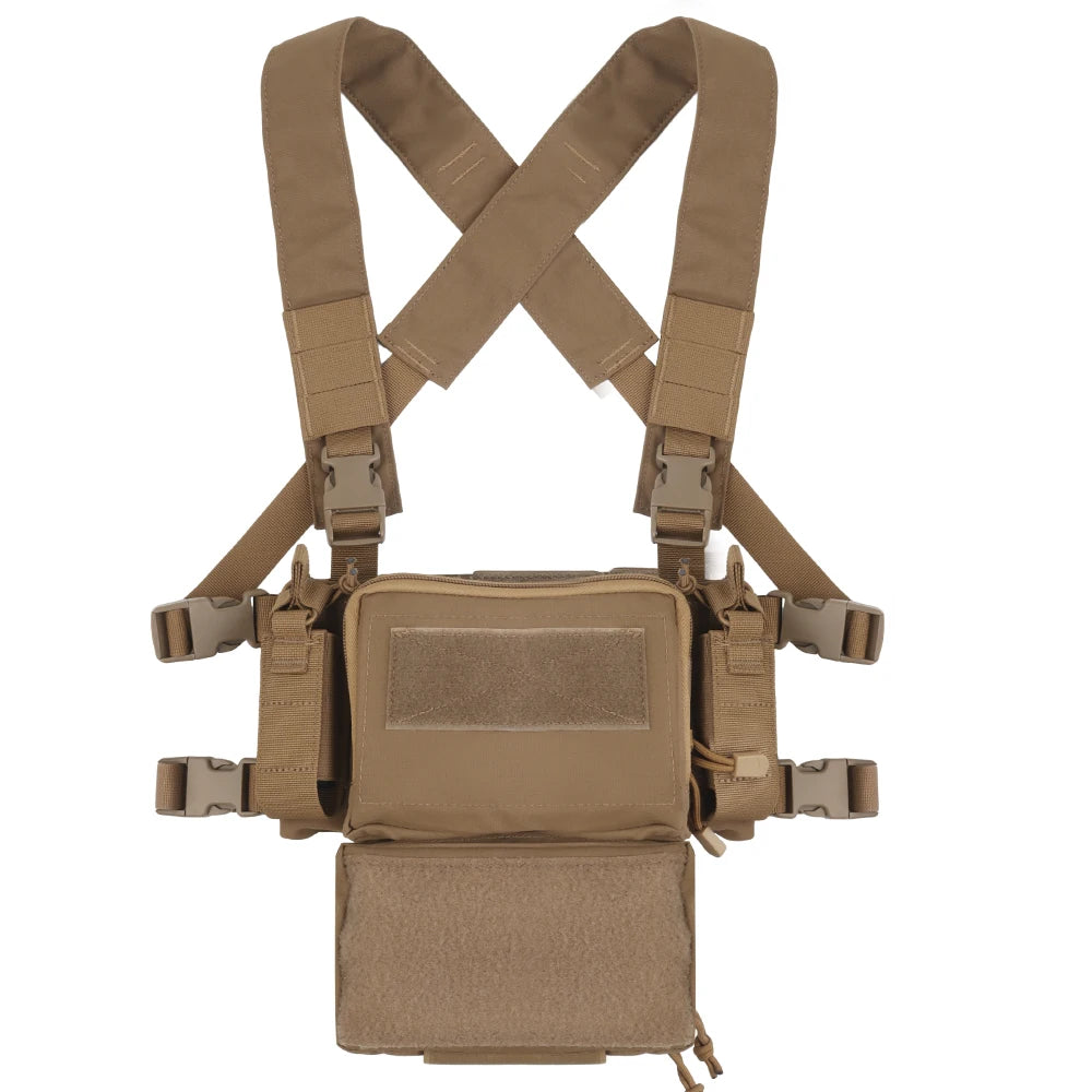 Tactical Vest Set D3CRM Chest Rig with Drop Pouch 5.56 Triple Mag Pack Multifunctional Detachabl Adjustable Hunting Airsoft Gear