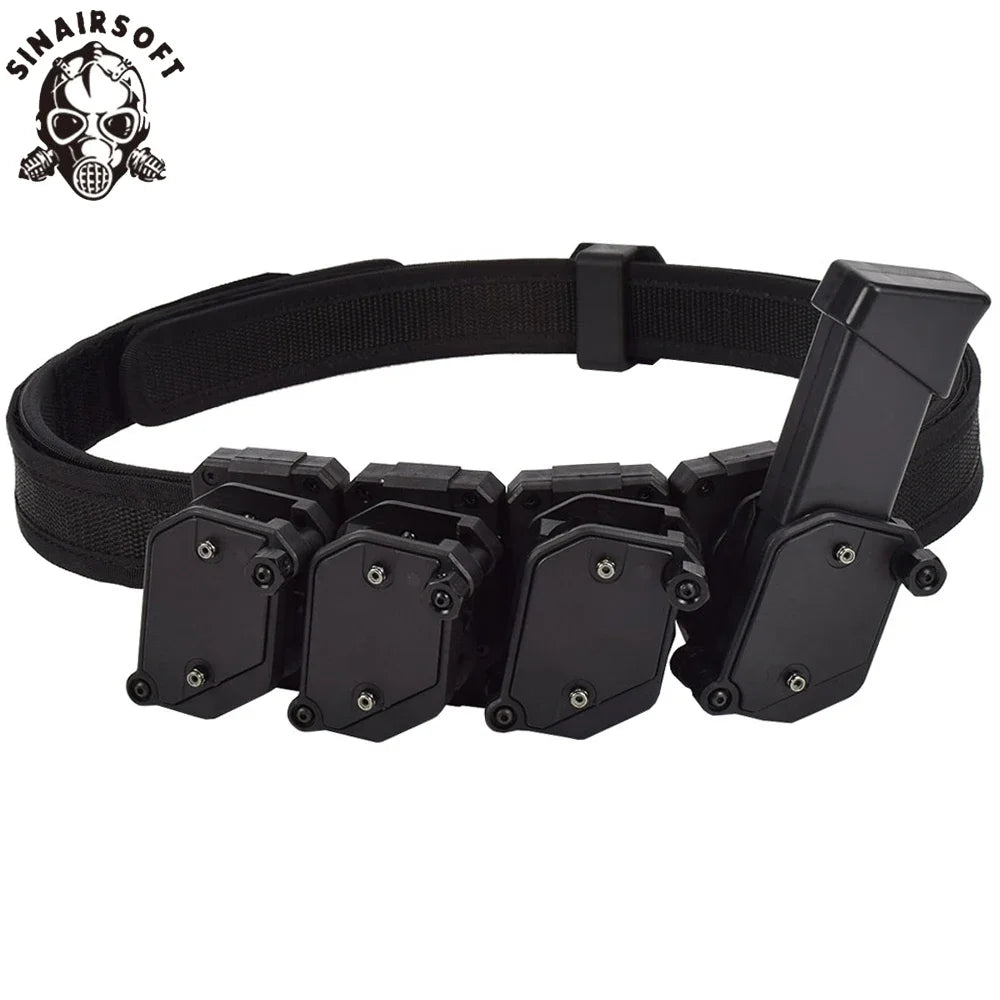 IPSC USPSA Shooting 1.5" Belt + 4 Pcs Multi-Angle High Speed Pistol Magazine Mag Pouch Handgun Holder Holster
