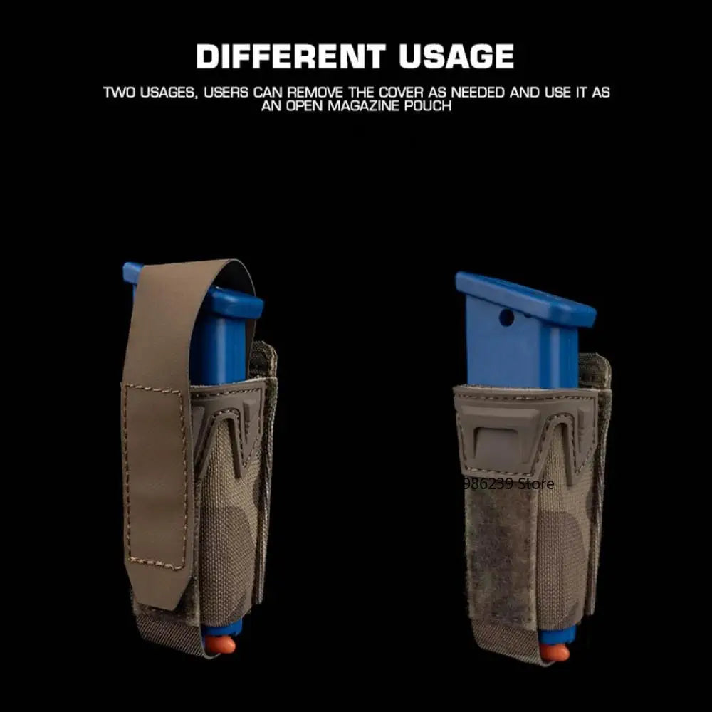 MOLLE Pistol Magazine Pouch 9mm .40 .357 .45ACP Single/Double Mag Holder Carrier for EDC Airsoft GBB Tactical Vest Belt