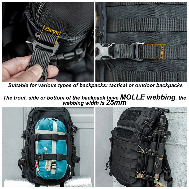 MOLLE Straps With Buckle Clips Compression Straps for Tactical Gear Backpack Accessory Strap Luggage Straps Tools