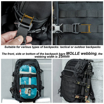 MOLLE Straps With Buckle Clips Compression Straps for Tactical Gear Backpack Accessory Strap Luggage Straps Tools