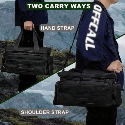 Tactical Gun Range Bag EDC Shoulder Bag Pistol Shooting Range Bag Hunting Carrying Case for 4 Handguns with 6 Magazine Slots