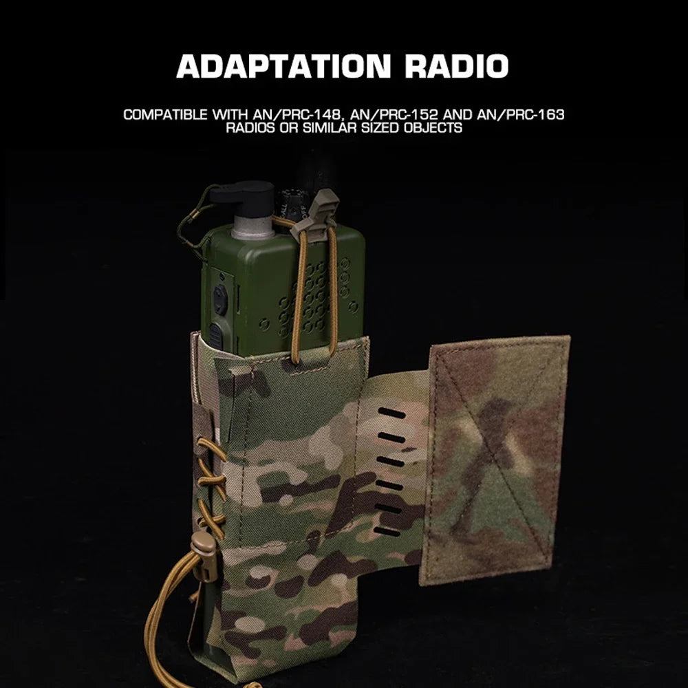 2pcs Tactical Radio Pouch Holster Compatible with AN/PRC 148 152 163 and Similar Size Radio Equipment Molle System Accessories