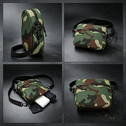 Hunting Bag Lightweight Portable Water Resistant Nylon Camouflage Crossbody Bag Outdoor Camping Hiking With Zipper Sling Bag