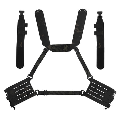 Tactical ARC Chest Rig Kit V3 Shoulder Strap 5.56 Triple Mag with Bilateral Quick Release Slide Molle Platforms Accessories