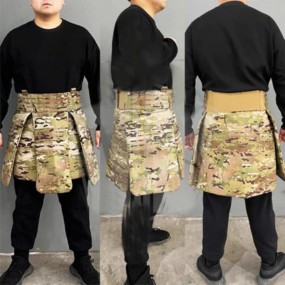 Laser‑Cut MOLLE Level IIIA Soft PE Tactical Protective Skirt Quick Release Adjustable Outdoor Hunting Waist Hip Protective Gear